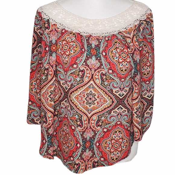 Eyeshadow Brand Crochet Boho Top Sz M - Picture 2 of 5